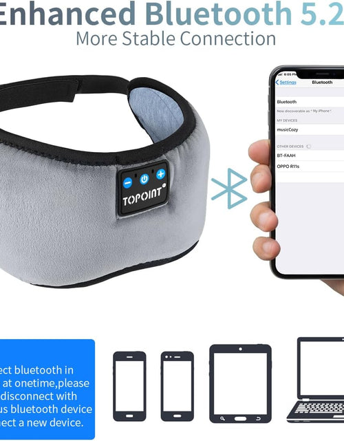 Load image into Gallery viewer, Bluetooth Sleep Eye Mask Wireless Headphones, Sleeping Eye Cover Travel Music Headsets with Microphone Handsfree, Sleep Headphones for Side Sleepers Men Women