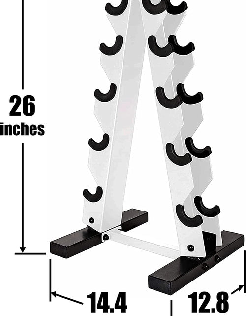 Load image into Gallery viewer, 5-25Lb Rubber Coated Hex Dumbbell Set with a Frame Storage Rack Non-Slip Hex Shape for Muscle Toning, Strength Building & Weight Loss - Multiple Choices Available
