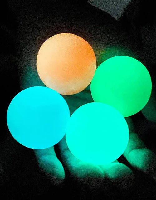 Load image into Gallery viewer, 10/5Pcs Luminous Sticky Ball Glow in the Dark Ball Throwing Indoor Decompression TPR Sticky Balls Target Ball Kids Sticky Balls