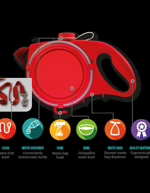 Load image into Gallery viewer, Multifunction Pet Dog Leash with Builtin Water Bottle Bowl Waste Bag Dispenser for Outdoor Walking Traction Rope Pet Accessories