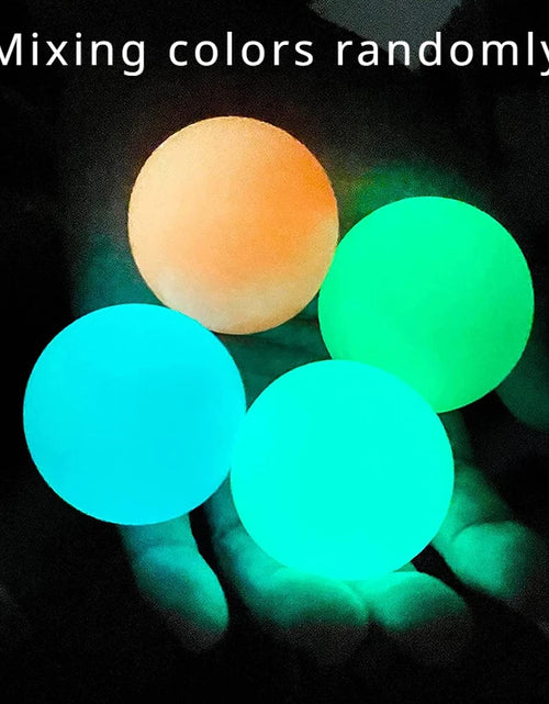 Load image into Gallery viewer, 10/5Pcs Luminous Sticky Ball Glow in the Dark Ball Throwing Indoor Decompression TPR Sticky Balls Target Ball Kids Sticky Balls