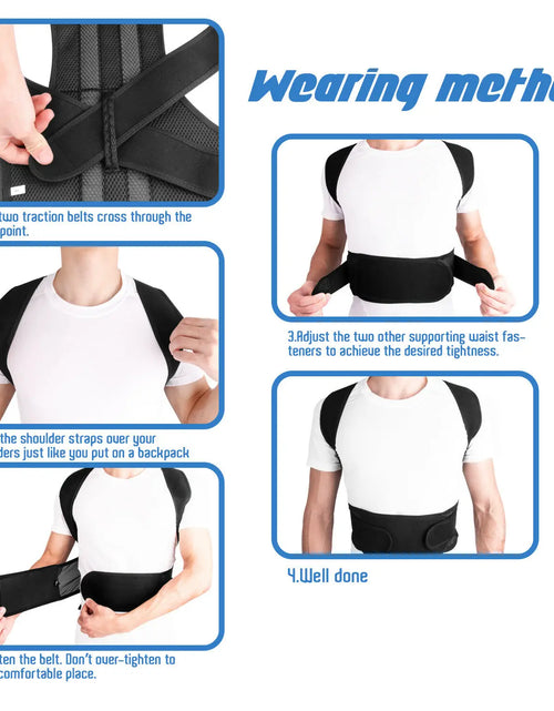 Load image into Gallery viewer, Adjustable Posture Corrector Back Support Shoulder Back Brace Posture Correction Spine Posture Corrector Postural Fixer Tape