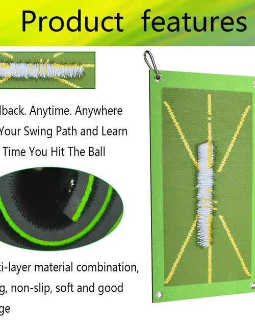 Load image into Gallery viewer, Golf Training Mat for Swing Detection Batting Trajectory Direction Detection Analysis Pad Swing Path Practice Marking Pad