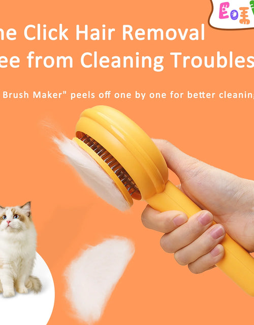 Load image into Gallery viewer, Cat Brushes for Indoor Cats - Pet Self Cleaning Slicker Brush Removes Deep Waste Hair - Cats Dogs Resin Protected Massage Comb(Yellow)