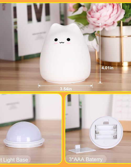 Load image into Gallery viewer, Kids Night Light Cat Lamp,  Kitty Night Light for Kids Silicone Kawaii Lamp Cute Nightlight for Toddler Baby Girl Birthday Gifts, Halloween Christmas Gifts