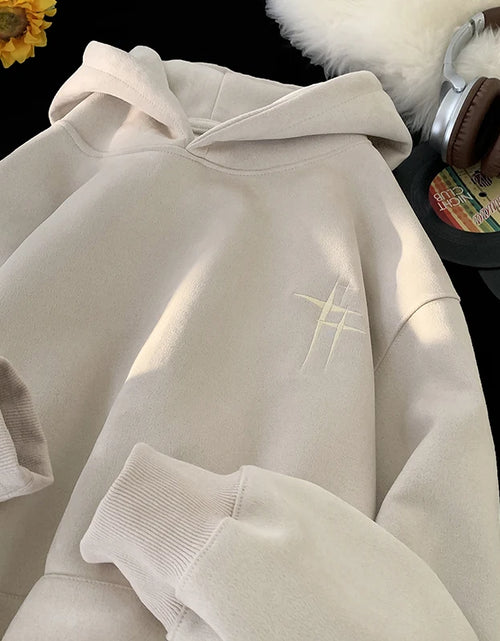 Load image into Gallery viewer, 2023 Men'S Streetwear Vintage Embroidered Suede Hooded Sweatshirt High Quality Hoodie Fashion Hip Hop Unisex Pullover Y2K Clothe