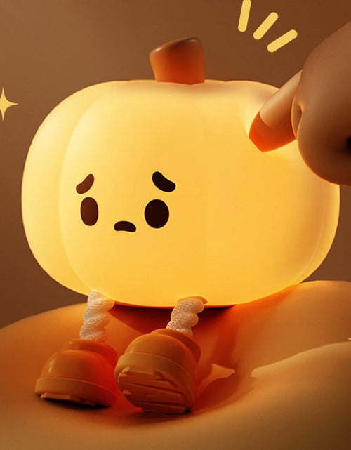 Load image into Gallery viewer, Halloween Pumpkin Night Light Cute Soft Silicone Safe Lamp Decorations Timing Dimmable Bedside Decor Kids Babies Halloween Gifts