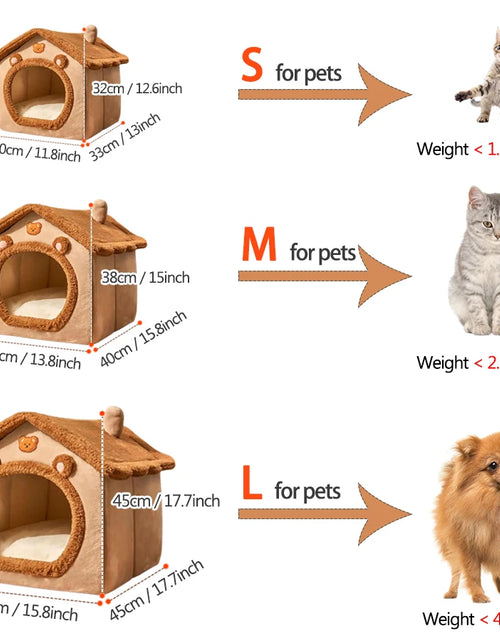 Load image into Gallery viewer, Foldable Pet House Removable Washable Cat House Puppy Cave Sofa Pet Bed House for Extra Small Dogs and Small and Medium Cats