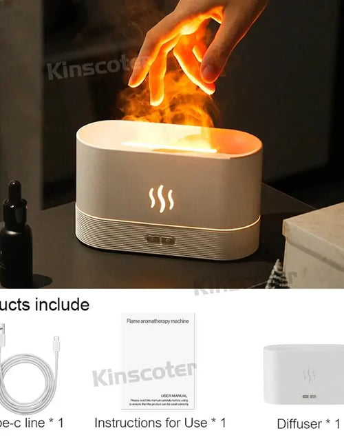 Load image into Gallery viewer, Aroma Diffuser Air Humidifier Ultrasonic Cool Mist Maker Fogger Led Essential Oil Flame Lamp Difusor