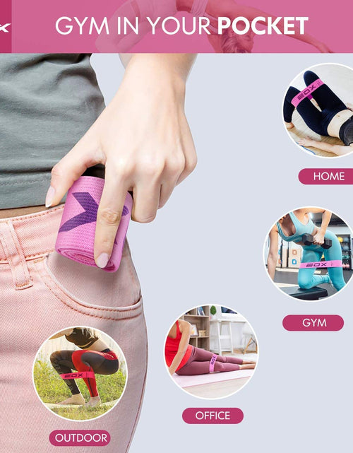 Load image into Gallery viewer, Exercise Resistance Fabric Loop Bands, Non-Slip Resistance Workout Bands for Legs & Butt and Glutes, 5 Resistance Levels Hip Training Bands