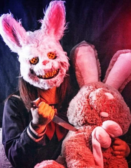 Load image into Gallery viewer, Luminous Halloween Scary Mask Bear Rabbit Bunny Mask, Bloody Plush Head Mask, Cosplay Costume Props Halloween Party Itaewon 이태원
