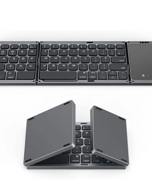 Load image into Gallery viewer, Foldable Keyboard Russian with Touchpad Portable Mini Bluetooth Wireless Folding Keyboard for Mac Ios Android Windows PC Tablet