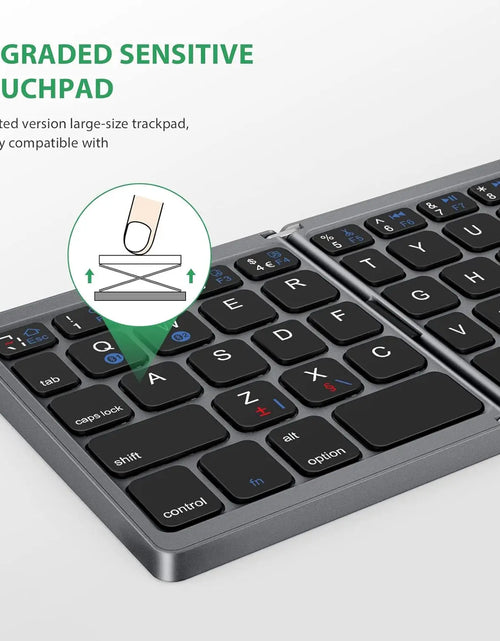Load image into Gallery viewer, Foldable Keyboard Russian with Touchpad Portable Mini Bluetooth Wireless Folding Keyboard for Mac Ios Android Windows PC Tablet