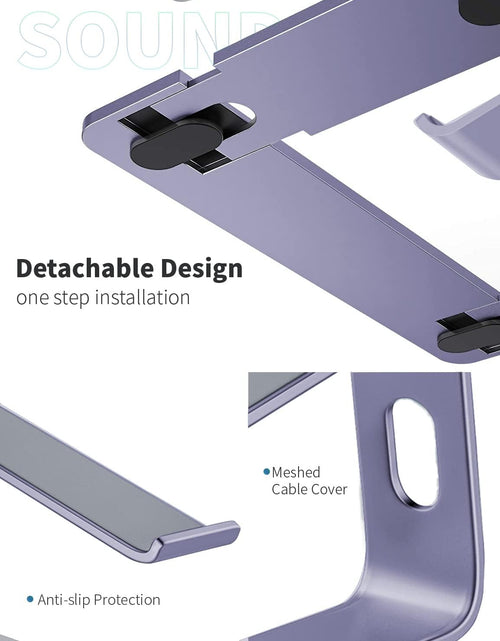 Load image into Gallery viewer, Laptop Stand, Aluminum Computer Riser, Ergonomic Laptops Elevator for Desk, Metal Holder Compatible with 10 to 15.6 Inches Notebook Computer, Purple