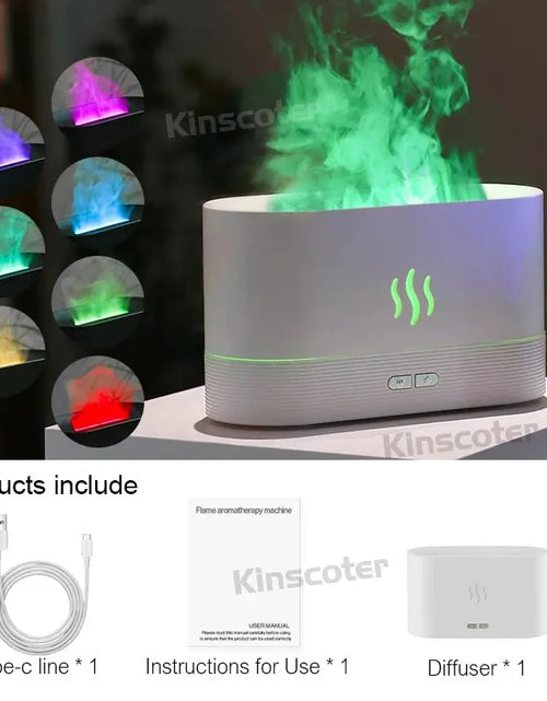 Load image into Gallery viewer, Aroma Diffuser Air Humidifier Ultrasonic Cool Mist Maker Fogger Led Essential Oil Flame Lamp Difusor