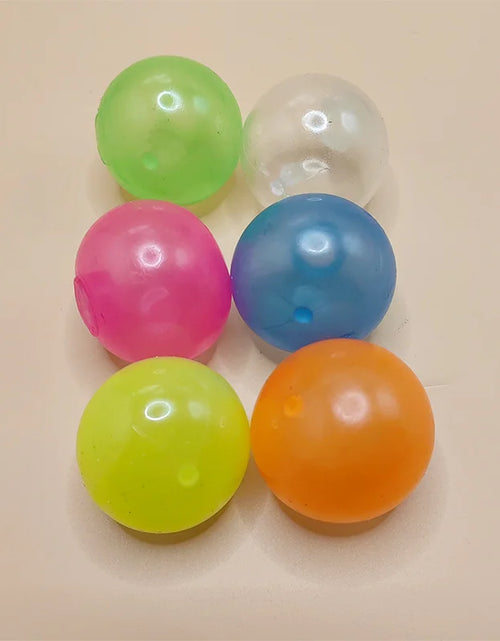 Load image into Gallery viewer, 10/5Pcs Luminous Sticky Ball Glow in the Dark Ball Throwing Indoor Decompression TPR Sticky Balls Target Ball Kids Sticky Balls