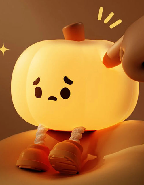 Load image into Gallery viewer, Halloween Pumpkin Night Lights Cute Soft Silicone Safe Lamp Decorations Timing Dimmable Bedside Decor Kids Baby Halloween Gifts