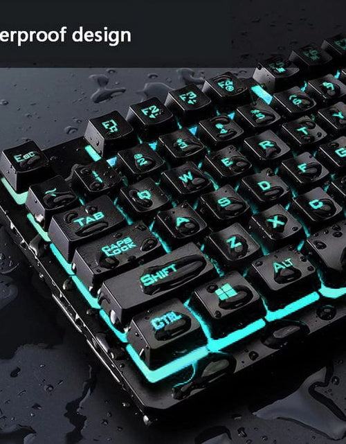 Load image into Gallery viewer, Gaming Keyboard and Mouse Combo with Headset, K59 RGB Backlit 3 Colors Keyboard, 6 Button 4DPI USB Wired Gaming Mouse, Lighted Gaming Headset with Microphone Set for Gamer