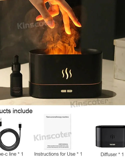Load image into Gallery viewer, Aroma Diffuser Air Humidifier Ultrasonic Cool Mist Maker Fogger Led Essential Oil Flame Lamp Difusor