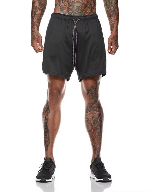 Load image into Gallery viewer, Men 2 in 1 Running Shorts Jogging Gym Fitness Training Quick Dry Beach Short Pants Male Summer Sports Workout Bottoms Clothing