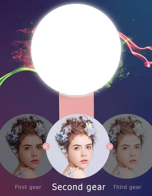 Load image into Gallery viewer, Mobile Phone LED Selfie Ring Light Portable Mini Durable Practical Three Stop Dimming Circle Photography Clip Fill Light