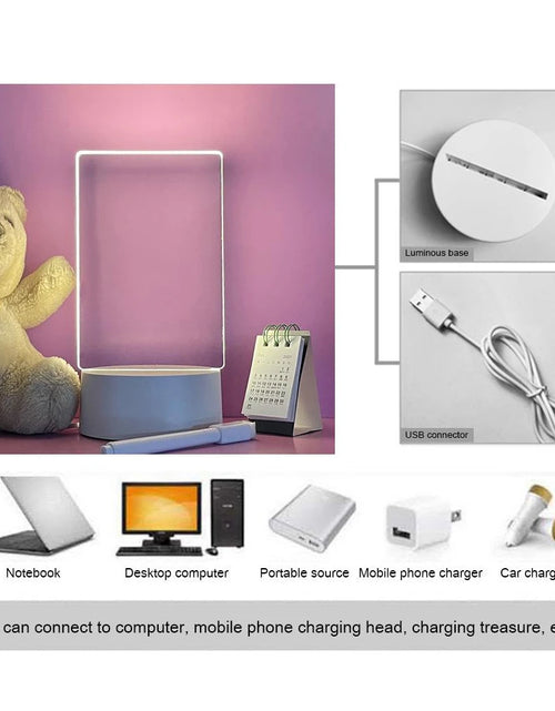 Load image into Gallery viewer, Transparent Message Board Night Light Glowing Memo Acrylic LED Ambient Lights Daily Moment Note Board Erasable Room Decor Gift