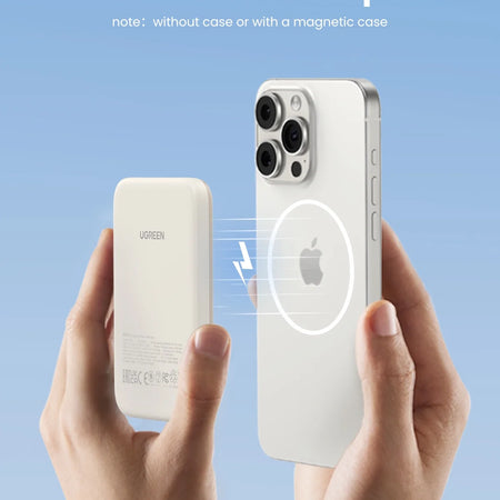 5000Mah Magnetic Power Bank, 7.5W/15W Fast Wireless Portable Charger, Battery Pack for Iphone