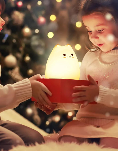 Load image into Gallery viewer, Kids Night Light Cat Lamp,  Kitty Night Light for Kids Silicone Kawaii Lamp Cute Nightlight for Toddler Baby Girl Birthday Gifts, Halloween Christmas Gifts