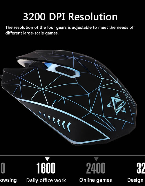 Load image into Gallery viewer, Gaming Keyboard and Mouse Combo with Headset, K59 RGB Backlit 3 Colors Keyboard, 6 Button 4DPI USB Wired Gaming Mouse, Lighted Gaming Headset with Microphone Set for Gamer