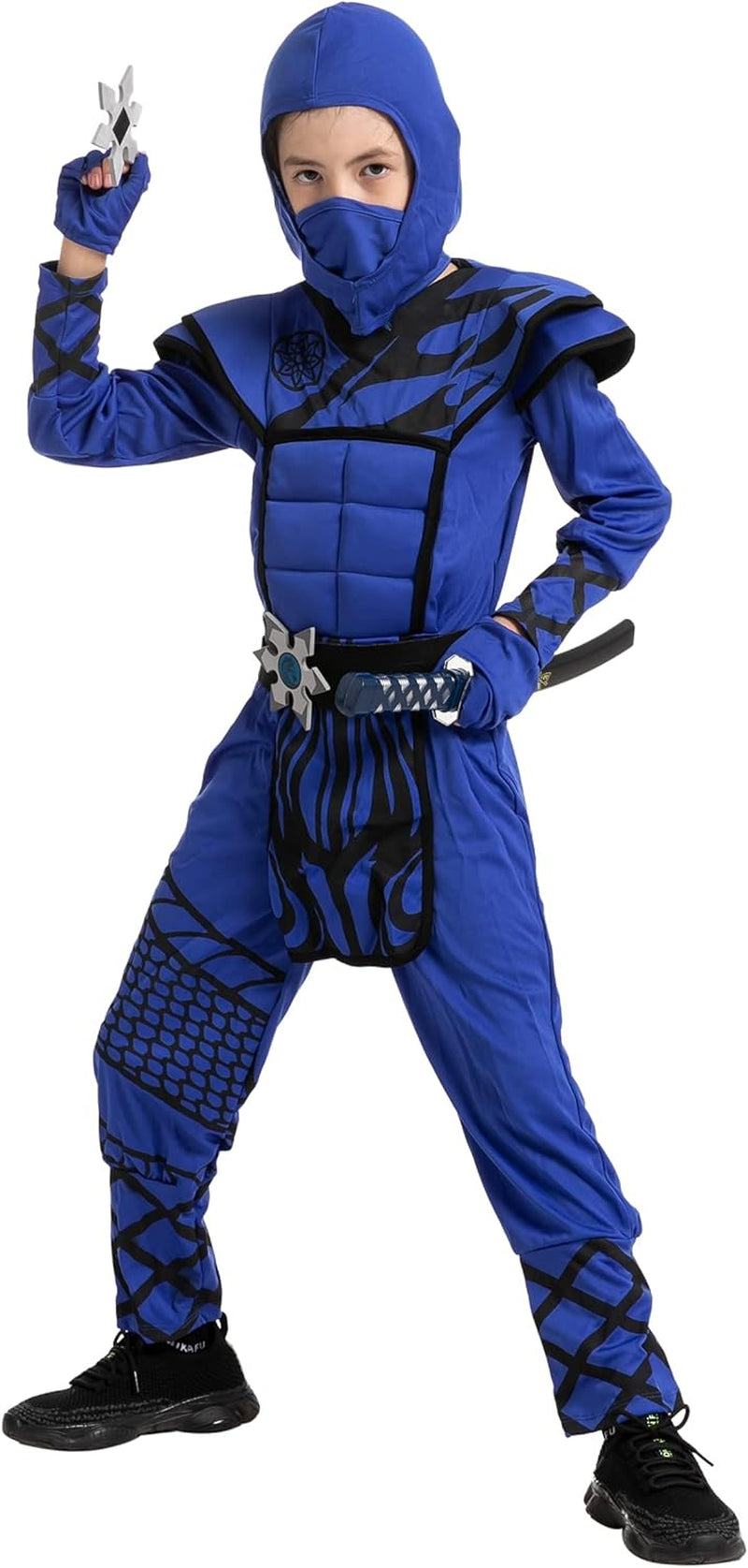 Dragon Scales Blue Ninja Costume Perfect for Halloween Parties, Ninja Themed Parties, Halloween Dress Up, Xmas Birthday Party