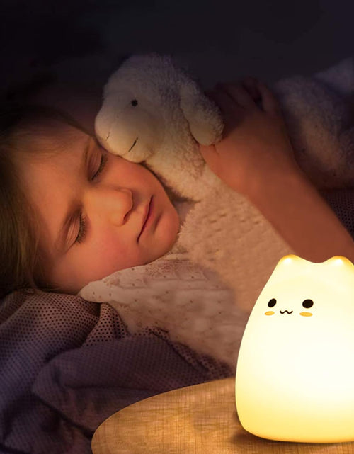 Load image into Gallery viewer, Kids Night Light Cat Lamp,  Kitty Night Light for Kids Silicone Kawaii Lamp Cute Nightlight for Toddler Baby Girl Birthday Gifts, Halloween Christmas Gifts