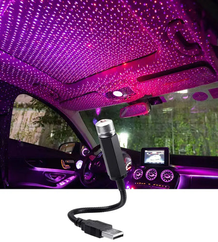 Romantic LED Car Roof Star Night Light Projector Atmosphere Galaxy Lamp USB Decorative Lamp Adjustable Car Interior Decor Light