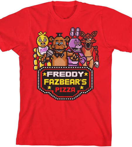 Freddy Fazbear Horror Video Game Red Short Sleeve Shirt