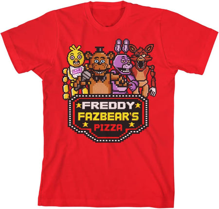 Freddy Fazbear Horror Video Game Red Short Sleeve Shirt