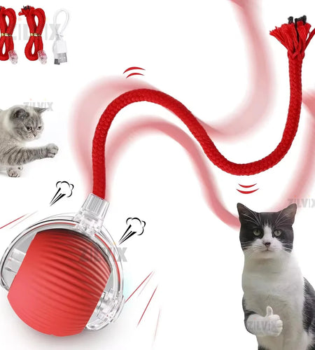 Interactive Cat Toys Ball Auto Electric Rolling Ball Toys for Cats/Kitty Pets Smart Automatic Teaser USB Rechargeable