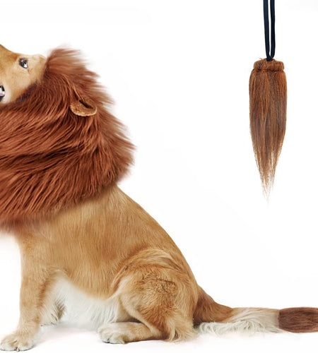 Lion Mane for Dog Costumes, Realistic Wig for Medium to Large Sized Dogs (Dark Brown)
