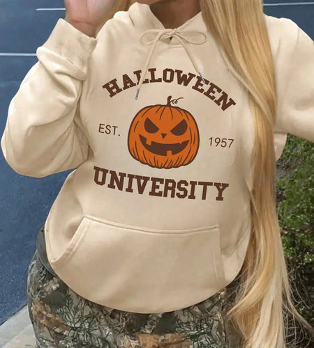 Vintage Halloween Hoodie Halloween Est 1957 Pullover Funny Halloween Town Fall Women Hoodies Pumpkin Halloween Winter Clothes