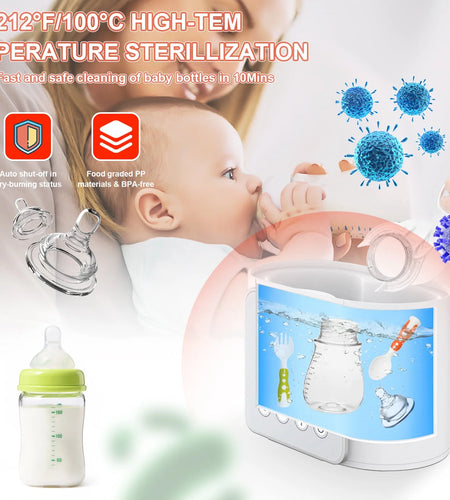 Baby , 9 in 1 Double Bottles Milk Warmer for Baby, Fast Food Heater & Defrost Warmer with Timer, LCD Display, Timer & 24H Temperature Control for Breastmilk & Formula