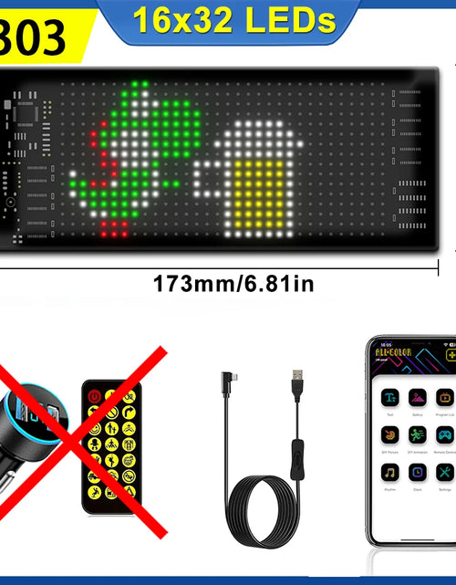 Load image into Gallery viewer, LED Matrix Pixel Panel Flexible Addressable USB 5V RGB Pattern Graffiti Scrolling Text Animation Display Car Shop Bluetooth APP
