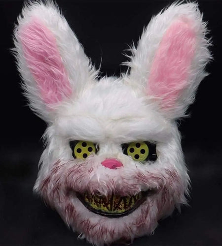 Luminous Halloween Scary Mask Bear Rabbit Bunny Mask, Bloody Plush Head Mask, Cosplay Costume Props Halloween Party Itaewon 이태원