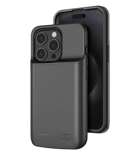Iphone 15/15 Pro Battery Case 6.1 Inch, 5000Mah Ultra Thin Portable Power Charging Case Extended Battery Pack Power Bank Black