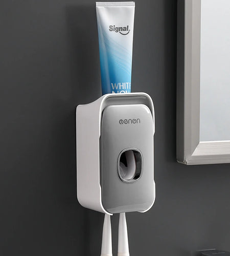 Automatic Toothpaste Dispenser Squeezer with Toothbrush Holder Wall Mounted Bathroom Accessories Sets