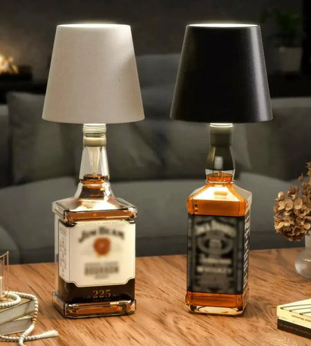 Wine Bottle LED Wireless Table Lamp 3-Color Infinitely Dimmable USB Rechargeable Dining Table Lights Beverage Lamp Top Touch