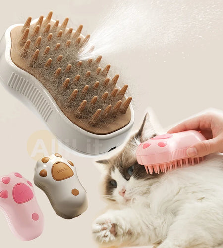 Cat Steam Brush Pet Massage Comb Cat Dog Comb Paw Shape Electric Spray Water Spray Cats Bath Brush Hair Grooming Supplies