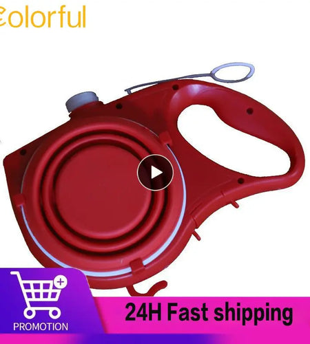 Multifunction Pet Dog Leash with Builtin Water Bottle Bowl Waste Bag Dispenser for Outdoor Walking Traction Rope Pet Accessories