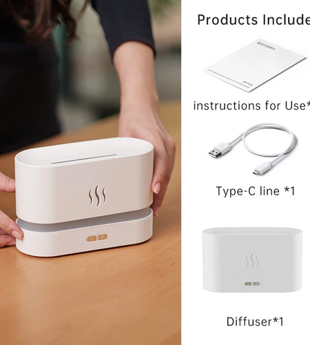 Aroma Diffuser Air Humidifier Ultrasonic Cool Mist Maker Fogger Led Essential Oil Flame Lamp Difusor