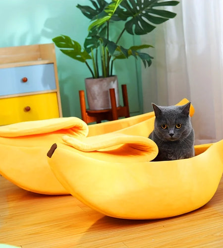 Banana Cat Bed House Funny Cute Cozy Cat Mat Beds Warm Durable Portable Pet Basket Kennel Dog Cushion Cat Supplies Multicolor