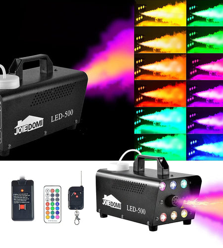 Halloween Fog Machine,500W Outdoor Fog Machine with 13 Colorful LED Lights & Wireless Remote Control for Wedding,Halloween,Party and Indoor