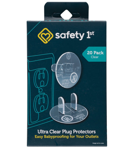 Safety 1ˢᵗ Ultra Clear Plug Protectors (20Pk), Clear, Toddler