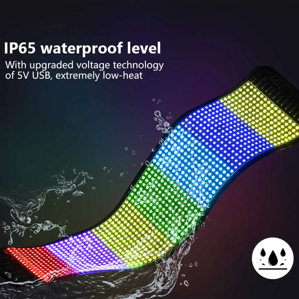 LED Matrix Pixel Panel Flexible Addressable USB 5V RGB Pattern Graffiti Scrolling Text Animation Display Car Shop Bluetooth APP